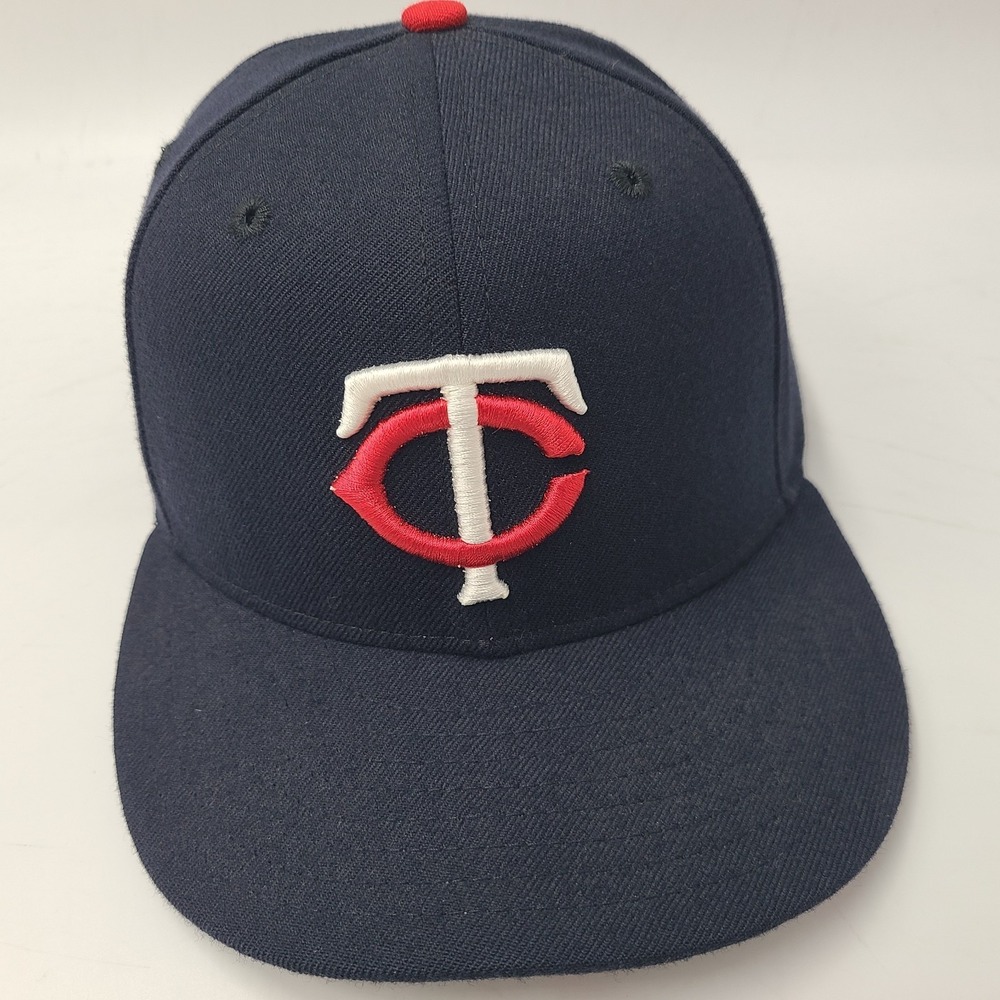 Vintage Minnesota Twins Hat Fitted 7 1/8 New Era 59Fifty Blue MLB Wool Y2K Men